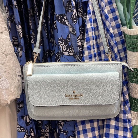 NWT Kate Spade Leila Small Crossbody K8284 
Leather Dewy Blue 
NWT - Picture 4 of 16
